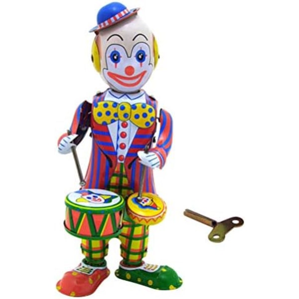 Bord Clown Leksak Plåt Upprullning Figur Leksak Trumning Clown Docka Dekorativ figur Leksak Present för barn Barn Hemmakontor