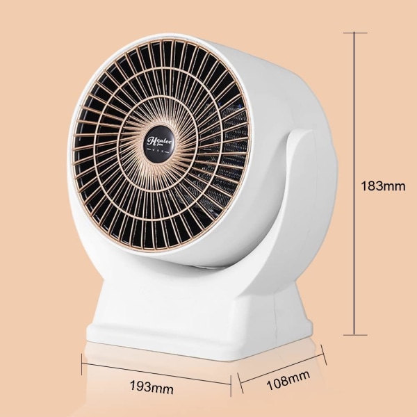 Stille og økonomisk romvarmer, bærbar elektrisk vifteovn, baderom vifteovn, 800w liten bærbar mini vifteovn med kontortermostat