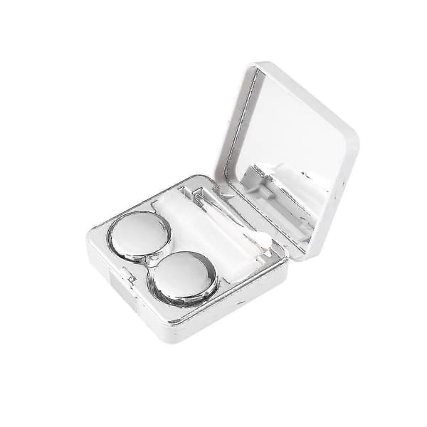 Marmorering Linser Etui Kit Bærbar Linseboks Oppbevaringsbeholder For Hjemreise (sølv)