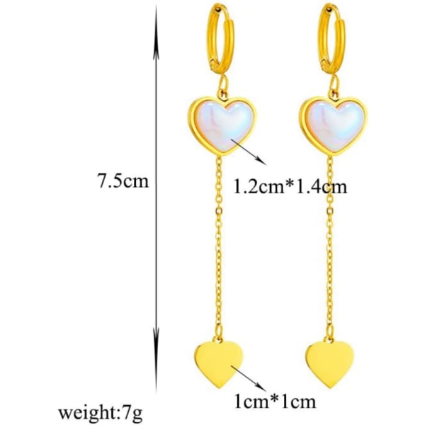 316L rostfritt stål hjärtformade pärlor långa hängande tofs örhängen för kvinnor Ny trend flickor Öronspänne Smycken Presenter