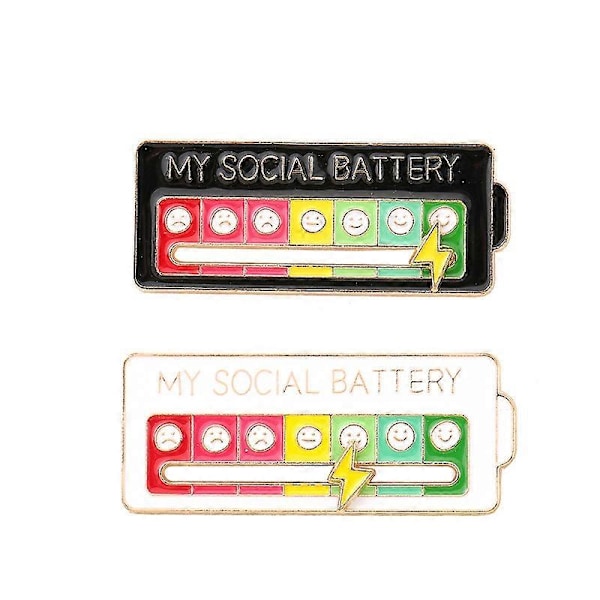 Social Battery Pin - Min Sociale Batteri Kreative Reversnål, Sjov Emotionel Nål 7 Dage Om Ugen