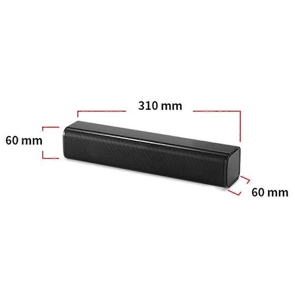 2.0 Audio Høyttalerkanal Lydplanke USB Kablet Stereo Surround Soundbar for datamaskin, nettbrett, Notebo