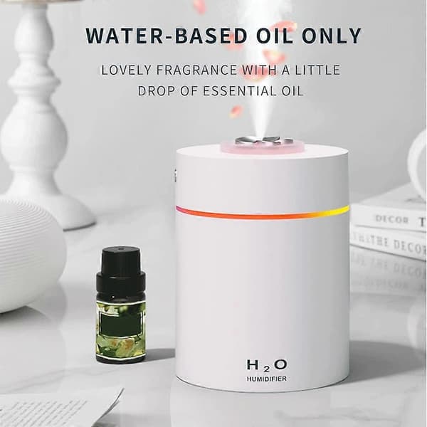 Mini luftfukter, luftfukter hjemmekontor bil luft aroma diffuser sprøyte (hvit)