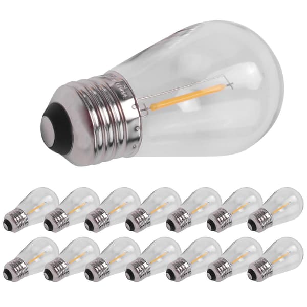 15-pack 3V LED S14 Ersättningslampor Splittersäkra Utomhus Solcellslinga Varmvitt