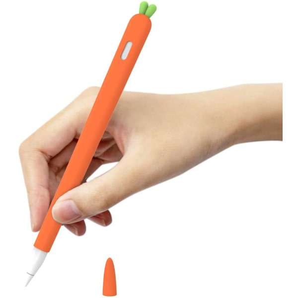 Case som är kompatibelt med andra och första generationens Apple Pencil (orange, vit)