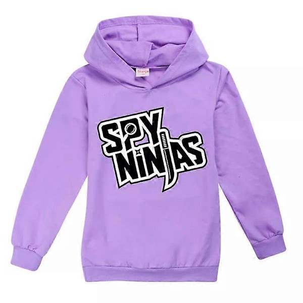 Uusi Spy Ninja -huppari pojille ja tytöille, lasten rento pitkähihainen huppari Purple 3-4Years