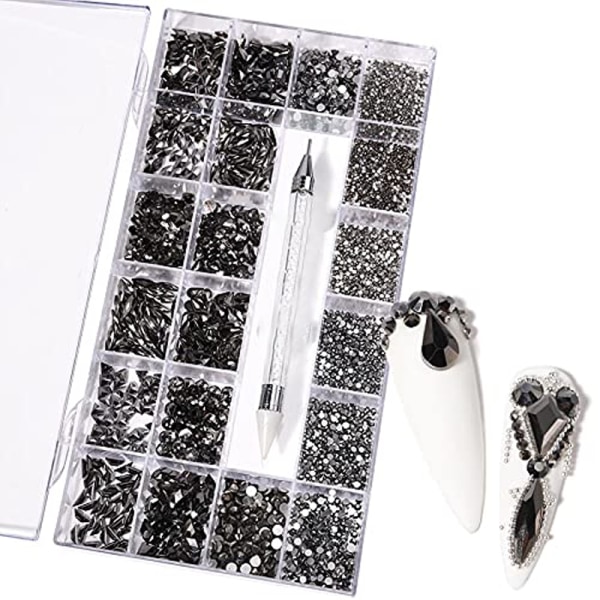 Nagelborr flat bottom specialformad borr set-25 specialformade borrar/nät, 2500 små borrar-TZ1244 min svart
