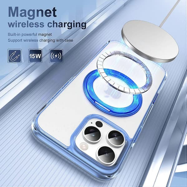 Etui til iPhone 16 Pro Max (Gjennomsiktig Blå)