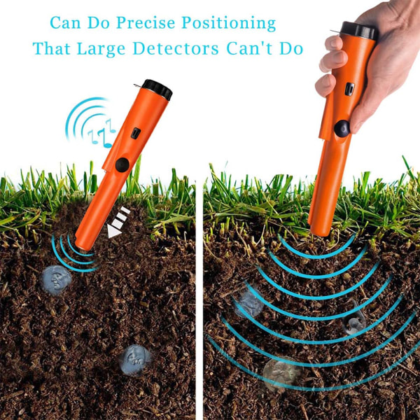 Metalldetektor Pinpointer for barn og voksne Inkluderer et 9V batteri med beltehylster