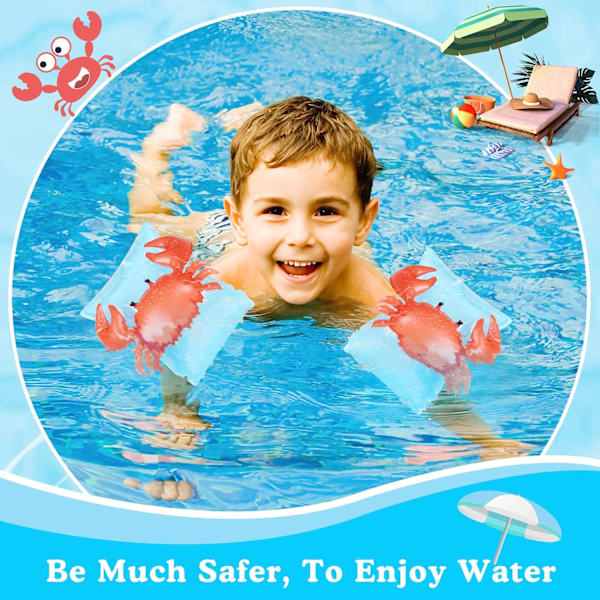 Svømmearmbånd til børn, oppustelige armbånd (3-6 år), armfloaties ærmer floater rør vandvinger børn floaties svømmearmbånd floaties til småbørn