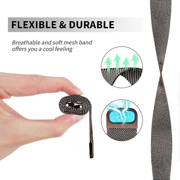 Typ B För Gabb Watch 2 Armband i Rostfritt Stål Magnetisk Milanese Justerbar Armbandsrem Style G