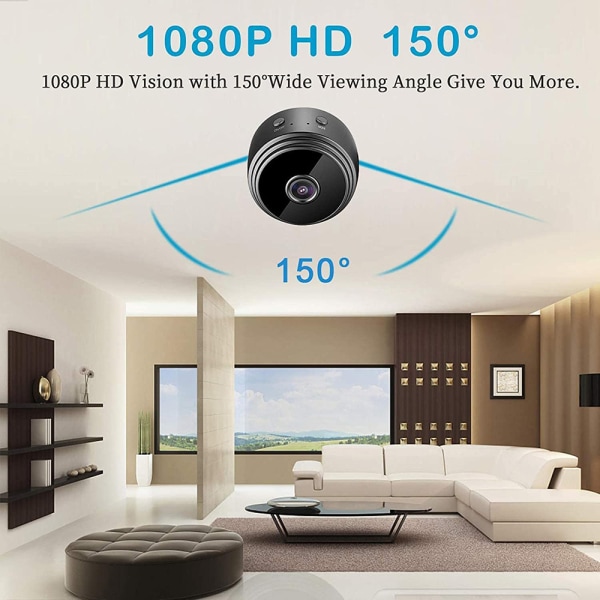Minikamera 4K HD Övervakningskamera Live Streaming mobilapp för WiFi-videoövervakning inomhus