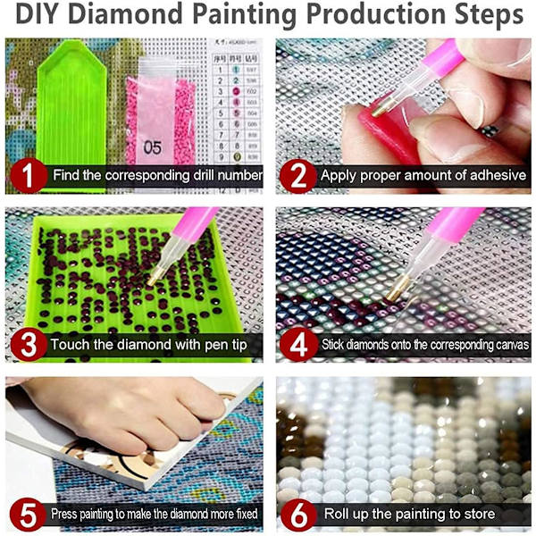 5D DIY Varg Diamantmålning efter nummer-kit, Blå varg med ros Diamantkonstkit för vuxna, Perfekt för väggdekor och presenter, 11,8 x 15,7 tum
