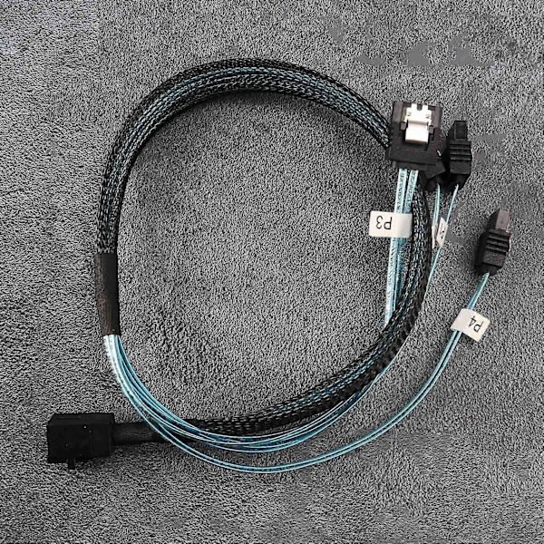 Intern Mini til SATA-kabel, SFF-8643 til SATA Forward Breakout Kompatibel med Raid Controller Harddisk