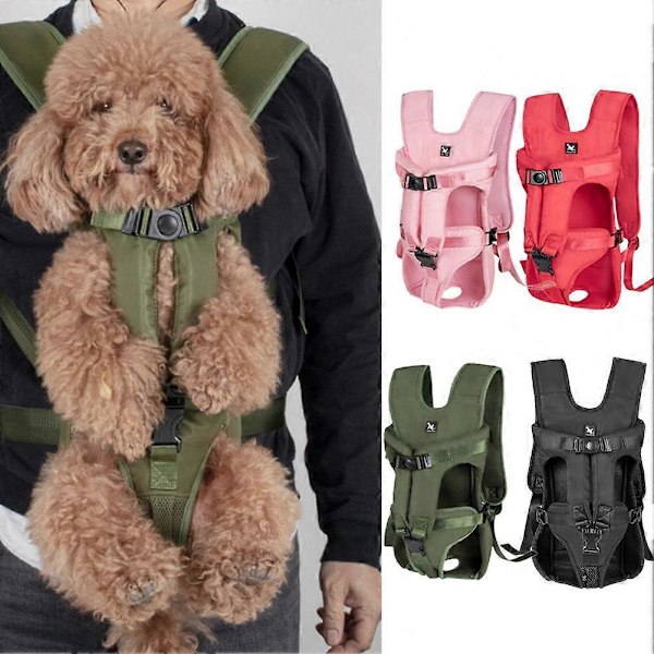 Erinomainen lemmikkilaukku, paksuuntettu sienipehmusteinen lemmikkireppu, mukava käyttää, vedenpitävä, helppokäyttöinen, eteenpäin suuntautuva koiranreppu Army Green XL