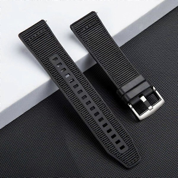 Universell 22mm Andningsbar Vävd Canvas Ersättningsrem Justerbar Smartwatch Armband Typ B Style A