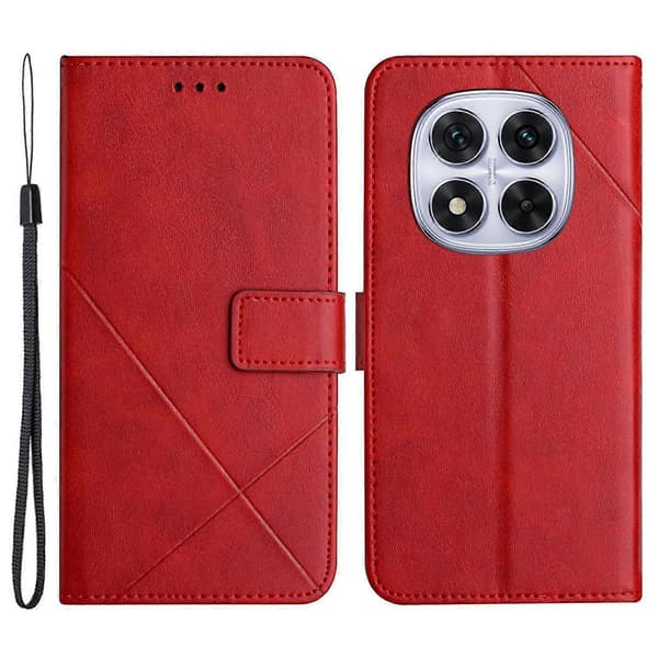 For Xiaomi Redmi Note 14 Pro 5G/14 Pro+ 5G Leather Case Line Pattern Wallet Phone Case (Style E)