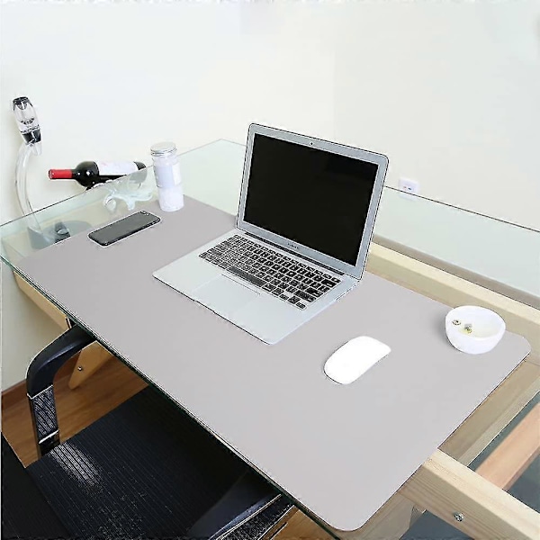 Vandtæt skrivebordsmåtte, Office Laptop Skrivebordsunderlag, PU Læder Skrivebordsunderlag, Dobbeltsidet Skrivebordsunderlag (rød, 80 x 40 cm)