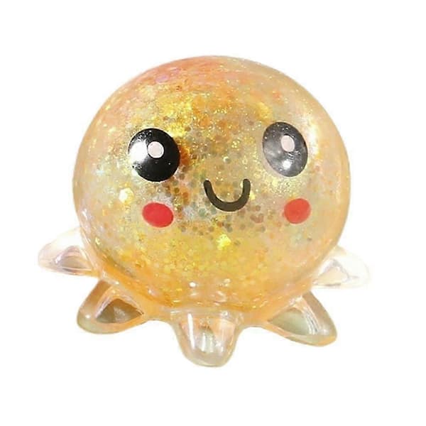 Glitter Maltose Squishy Legetøj 6Cm Tpr Til Stresslindring Sensorisk Leg Orange Octopus