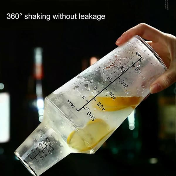 500ml/700ml Cocktail Shaker Set Clear Scale Standard Capacity Prevent Spills Transparent Shaker Mixer PC for Bar Bartender Tools