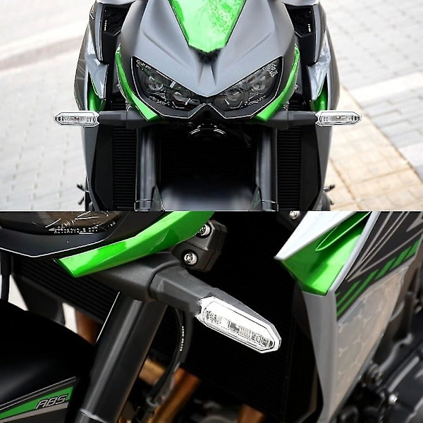 För Kawasaki Z125 / Pro Z250 Z250SL Z300 Z400 Blinkers Fram & Bak LED-ljus Shift Bakljus Blinker Motorcykelindikator (Klar Skal) Rök skal