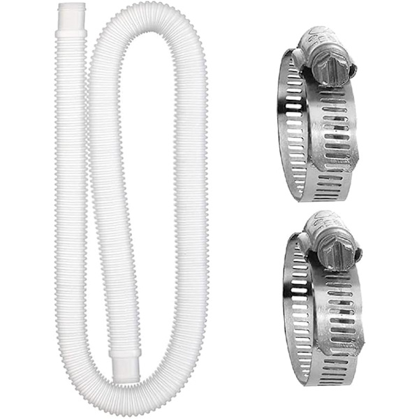 Swimmingpool slange udskiftning pool slange pool pumpe slange med klemmer fleksibel vandslange 1,5 m / ? 32 mm overjordisk pool pumpe tilbehør