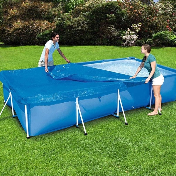 Poolskydd, rektangulärt poolskydd, hållbart dammskydd för ovanmarkspooler (300*200CM/9.84*6.56FT)