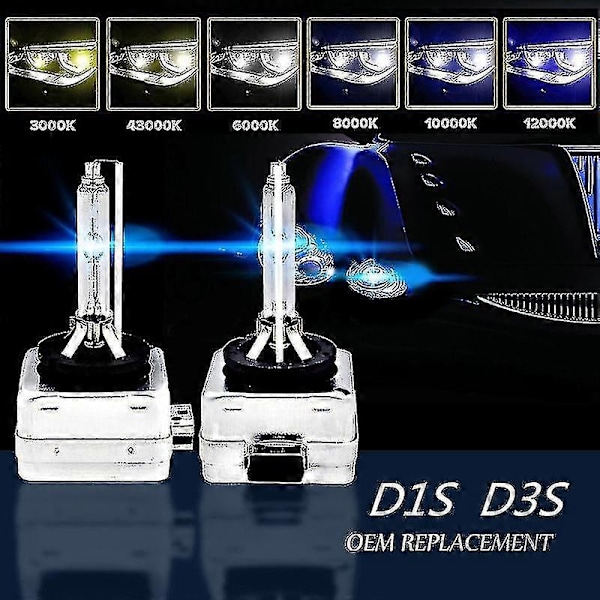 2x D1s D3s 35w OEM HID Xenon Strålkastarlampor Lampor Byte d3s(4300k)