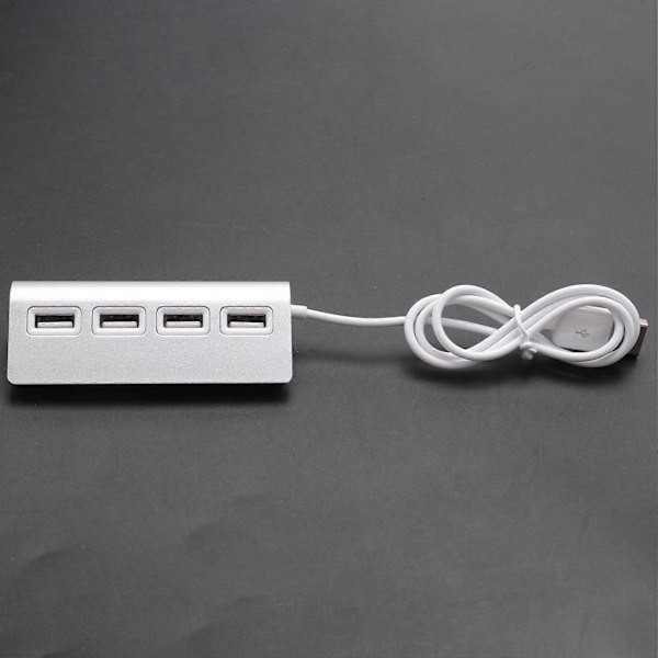 4-porttinen alumiininen USB-keskitin 11 tuuman suojatulla kaapelilla kannettaville tietokoneille