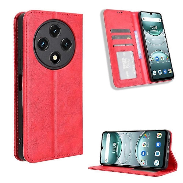 Magnetisk Spenne Retro Tekstur Lær Telefondeksel Red For Umidigi G100 / G100A