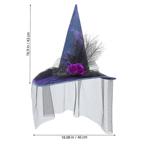 Halloween heksehue med stofmateriale til 1 kostumetilbehør