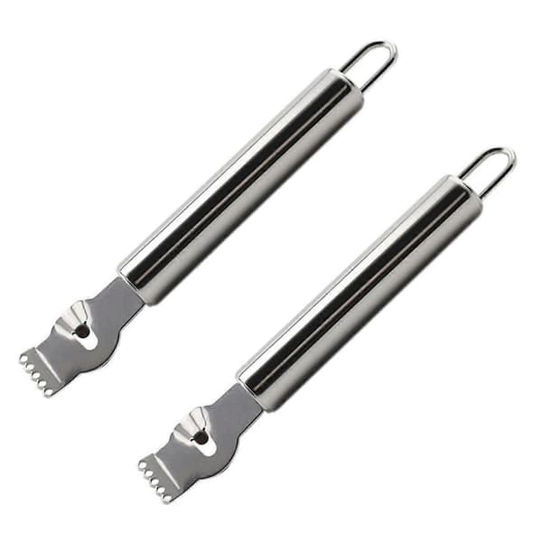 2 stk. sitronzester i rustfritt stål med ergonomisk sklisikkert grep og håndholdt sitrusskreller
