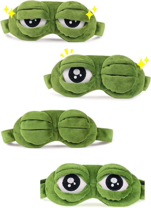 3D ögonmask sovande tecknad groda ögonmask grön