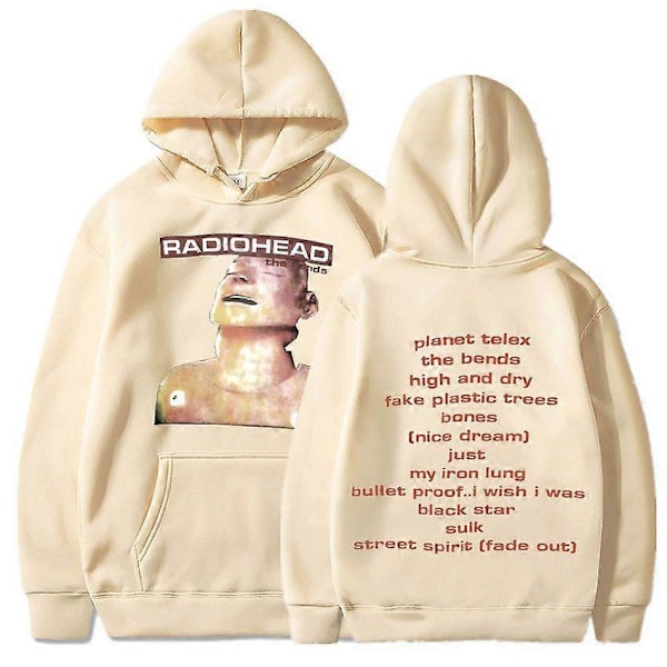 Vintage Rock Band Radiohead Huppari Hip Hop Everything Music Huppari collegepaita Khaki 2XL