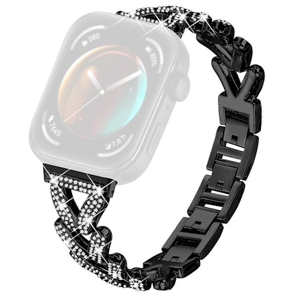 Zinklegering Snoet Urrem Rhinestone Dekoration til Huawei Watch Fit 3 Urrem Style B
