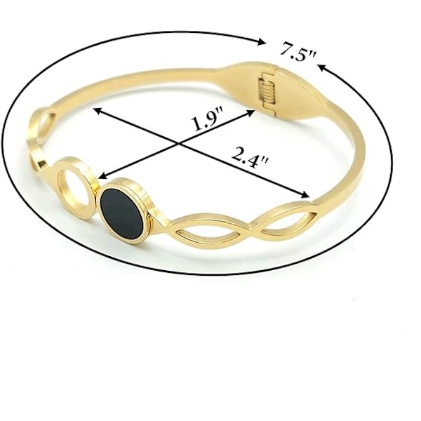 Rustfrit Stål Guldbelagt Fint Flettet Sort Og Guld Armring Armbånd