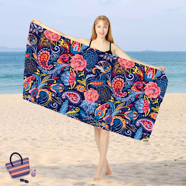 Mikrofiber Strandhandduk Filt - Snabbtorkande Superabsorberande Lätt Handduk, Lämplig För Resor Pool Simning