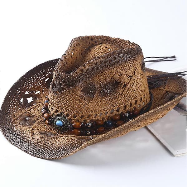 Sceneforestilling Stråhat Western Cowboyhat 3 Stk Unisex Kaffe