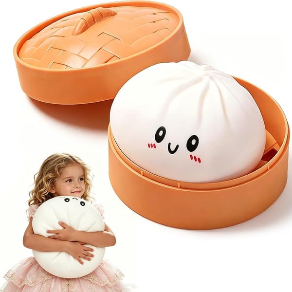 Dumplingpute, 26 cm enorm dumpling kosedyr sensorisk ball stressreduserende dumplinglignende Beige