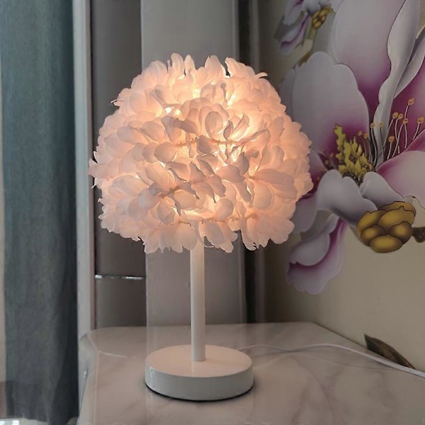 Bordslampa, Blomlampa Sängbord Sovrum Skrivbord Nattduksbord Dekorationstillbehör Ljusrosa, för Studiorum, Sovrum, Restauranger, Hotellrum