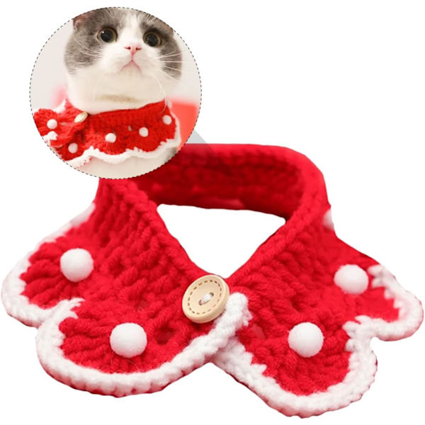 3 kpl lemmikkien huivia Tyttöjen kaulakoru Liivit Puuvillakoriste Koiran kaulapanta Koiran bandana Kissan huivi Pennun kaulahuivi Koristeet Jouluneule -M 25-30cm