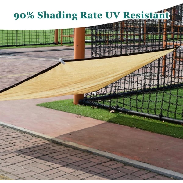 Skuggduk Beige Rektangulär Skuggsegel 90 % UV-beständig Andas och resistent Skuggduk 2mx3m(6,5x9,8ft) Anpassningsbar