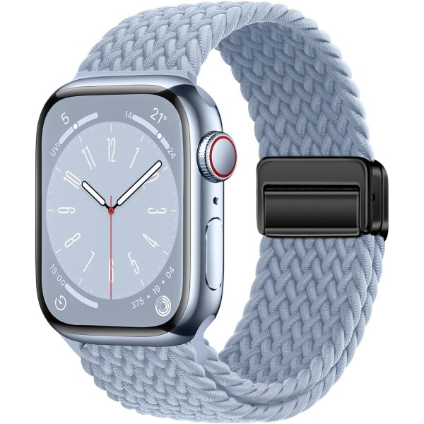 Sport Solo Loop kompatibel med Apple Watch Band 38 mm 40 mm 41 mm för kvinnor män, justerbar magnetisk SE 9 8 7 6 5 4 3 Ultra 2