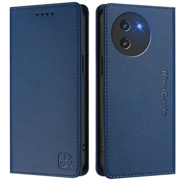 RC01 Dobbeltfoldet Magnetisk RFID-læderetui med sugekop (Til DOOGEE Note 59 / Note 59 Pro)