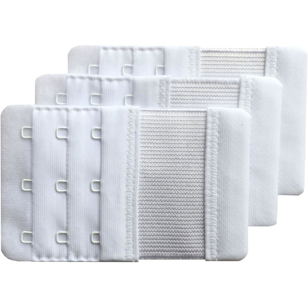 3-pak myke og komfortable bh-forlengere med 3 kroker for kvinner, 5,7 cm