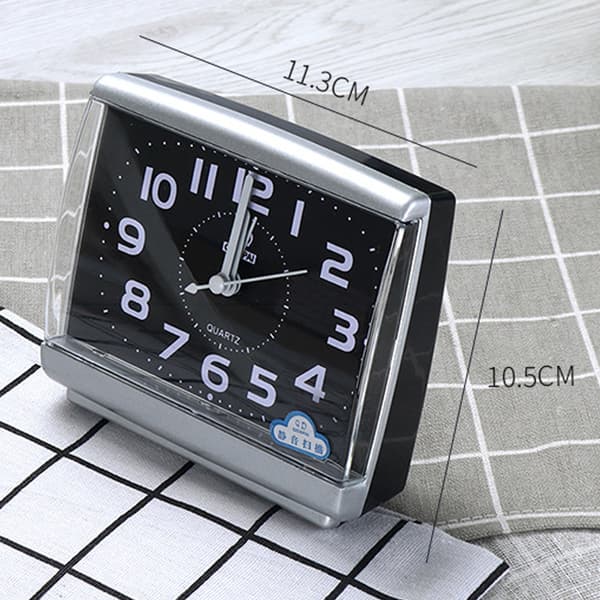 Square Silent Small Alarm Clock Analog Alarm Clock for Bedroom