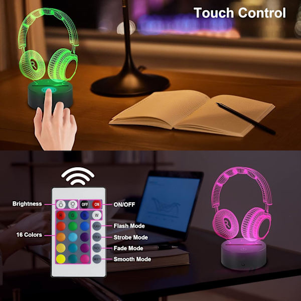 3D I Love You Illusion lampa Nattlampa 16Färger Ändrar Smart Touch Fjärrkontroll Optisk Illusion Sänglampor Sovrum Hem