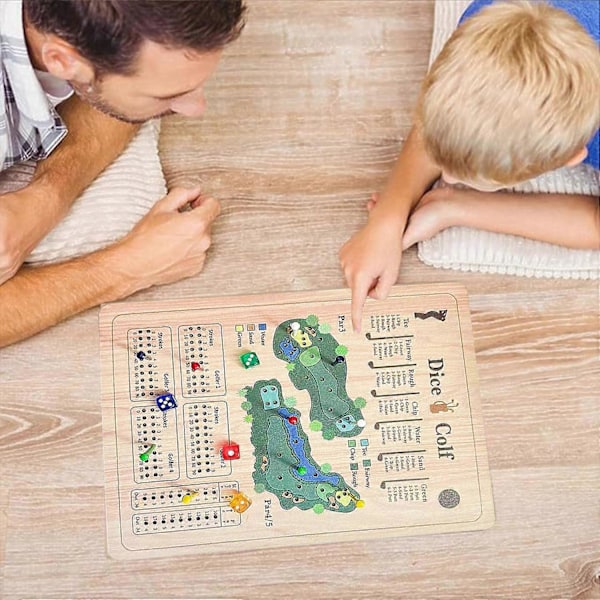 1 Set Trä Golf Tärningsspel Bärbart Rese Golf Resultattavla Leksak Barn Vuxna Interaktiv Golf