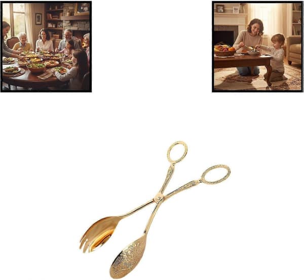 Guldsalatserveringstang 23 cm Elegant europæisk design til buffet- og eventbrug