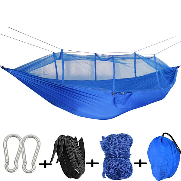 Utomhusprodukter camping myggnät hängmatta gunga campingmöbler inomhus sovsal utomhus uteplats säng hängmatta Blue(Blue) 260*140CM